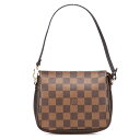 ルイ ヴィトン ダミエ トゥルース メイクアップ アクセサリーポーチ ハンドバッグ N51982 ブラウン PVC レザー レディース LOUIS VUITTON 【中古】