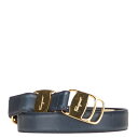 サルヴァトーレフェラガモ ヴァラ ベルト ブラック ゴールド レザー メッキ レディース Salvatore Ferragamo 【中古】