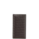 ボッテガヴェネタ イントレチャート 長財布 ブラウン レザー メンズ BOTTEGAVENETA 【中古】