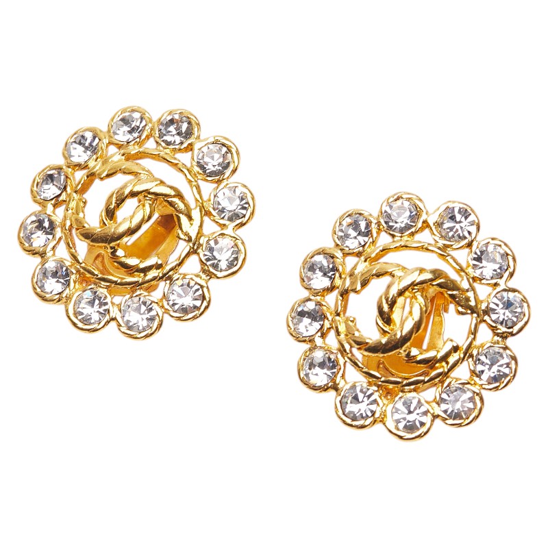 シャネル ヴィンテージ ココマーク イヤリング ゴールド メッキ ビジュー レディース CHANEL 【中古】