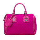 グッチ GGネオプレン ボストンバッグ 241097 パープル ピンク ナイロン レザー レディース GUCCI 【中古】