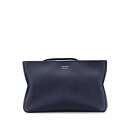 サルヴァトーレフェラガモ ロゴ セカンドバッグ ネイビー レザー レディース Salvatore Ferragamo 【中古】
