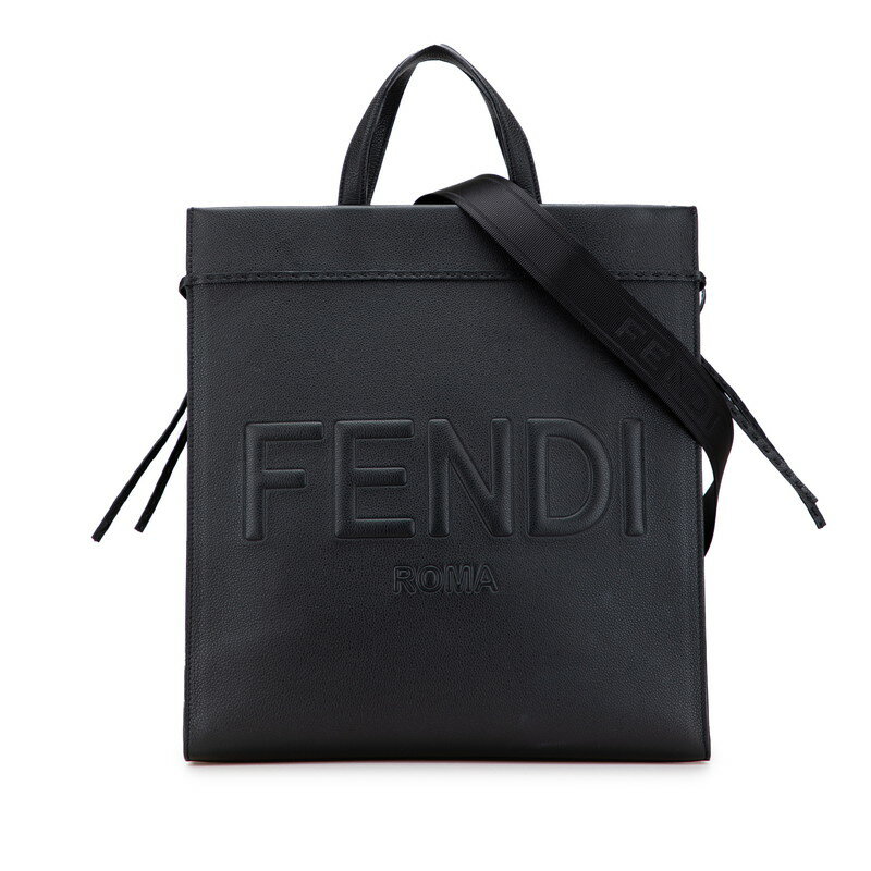 FENDI ブラック トートバッグ Fendi - Fendi Origami pebbled leather tote black - The Corner