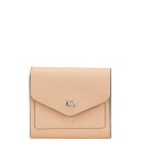 コーチ ウィン スモール ウォレット 三つ折り財布 ベージュ レザー レディース COACH 【中古】