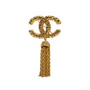 シャネル ココマーク フリンジ ヨウガン 溶岩 ブローチ ゴールド メッキ レディース CHANEL 【中古】