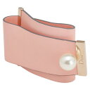 ディオール ブレスレット ライトピンク レザー フェイクパール レディース Dior 【中古】
