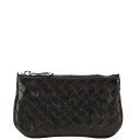 ボッテガヴェネタ イントレチャート コインケース ブラック レザー メンズ BOTTEGAVENETA 【中古】