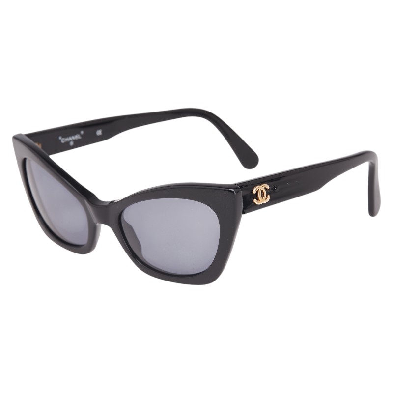 シャネル ココマーク サングラス キャッツアイ 01943 ブラック プラスチック レディース CHANEL 【中古】