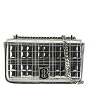 バーバリー TBロゴ ローラ チェーン ショルダーバッグ シルバー パテントレザー レディース BURBERRY 【中古】