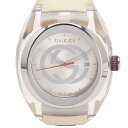 グッチ インターロッキングG シンク SYNC 腕時計 137.1 クオーツ シルバー文字盤 ステンレススチール ラバー メンズ GUCCI 【中古】