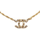 シャネル ココマーク ネックレス ゴールド メッキ ラインストーン レディース CHANEL 【中古】