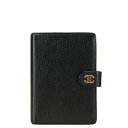 シャネル ココマーク アジェンダPM 手帳カバー ブラック レザー レディース CHANEL 【中古】