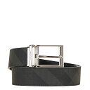 バーバリー チェック ベルト サイズ:90/36 ブラック グレー PVC レザー メンズ BURBERRY 【中古】