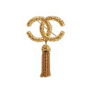 シャネル ヴィンテージ ココマーク ヨウガン 溶岩 フリンジ ブローチ ゴールド メッキ レディース CHANEL 【中古】