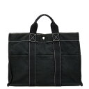 エルメス フールトゥMM トートバッグ ハンドバッグ ブラック キャンバス レディース HERMES 【中古】