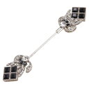ドルチェアンドガッバーナ ビジュー ラインストーン ピンブローチ シルバー ブラック SV925 シルバー レディース DOLCE&GABBANA 【中古】
