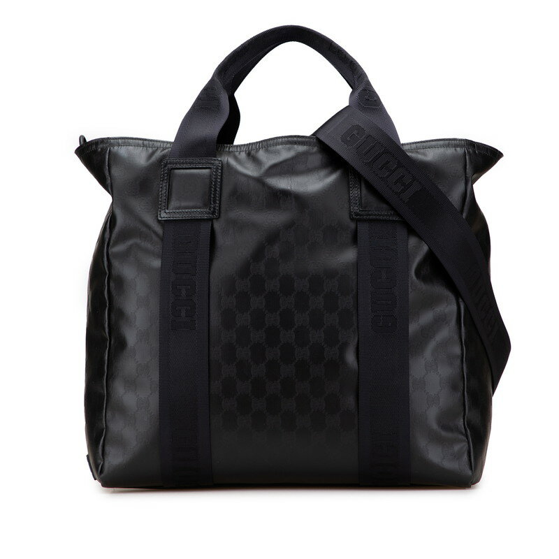 グッチ GGマットクリスタル トートバッグ ショルダーバッグ 2WAY 779816 ブラック PVC レザー メンズ GUCCI 【中古】