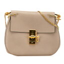 クロエ ドリュー チェーンショルダーバッグ ベージュ レザー レディース Chloe 【中古】