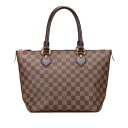 ルイ ヴィトン ダミエ サレヤPM ハンドバッグ N51183 ブラウン PVC レザー レディース LOUIS VUITTON 【中古】