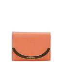 シーバイクロエ ロゴ 三つ折り財布 オレンジ系 レザー レディース SEE BY CHLOE 【中古】