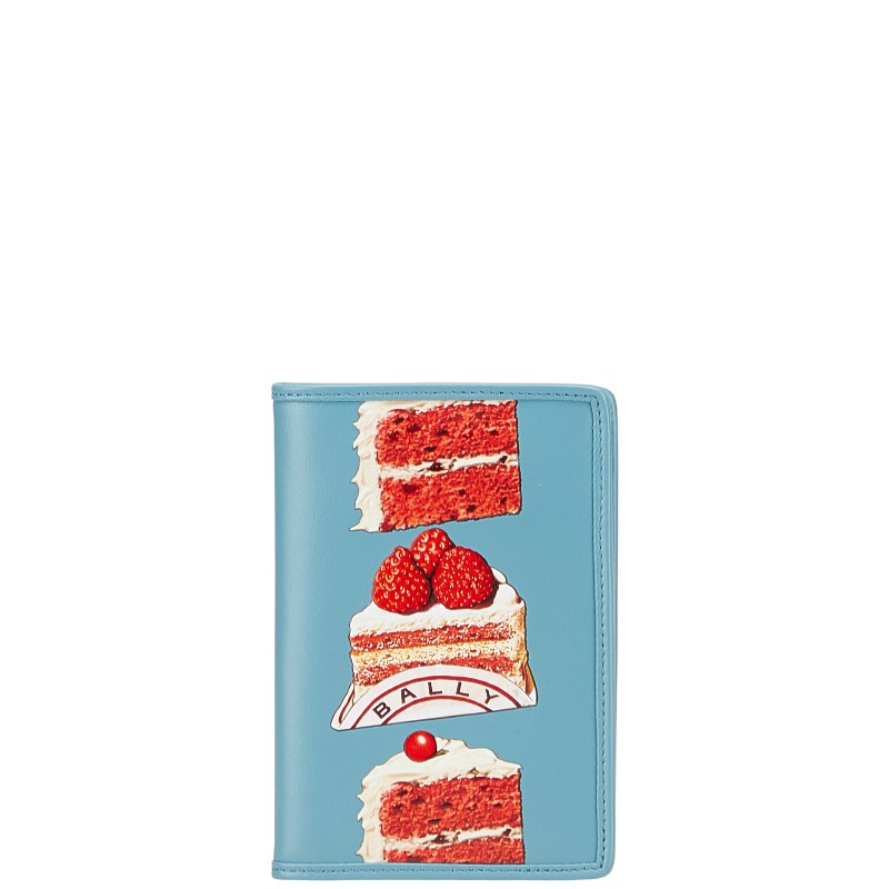 バリー ケーキデザイン パスポートケース ブルー マルチカラー レザー レディース BALLY 【中古】