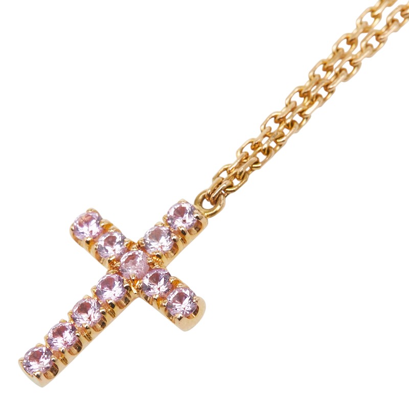 カルティエ シンボル クロス チェーン ペンダントネックレス K18PG ピンクゴールド レディース CARTIER 【中古】