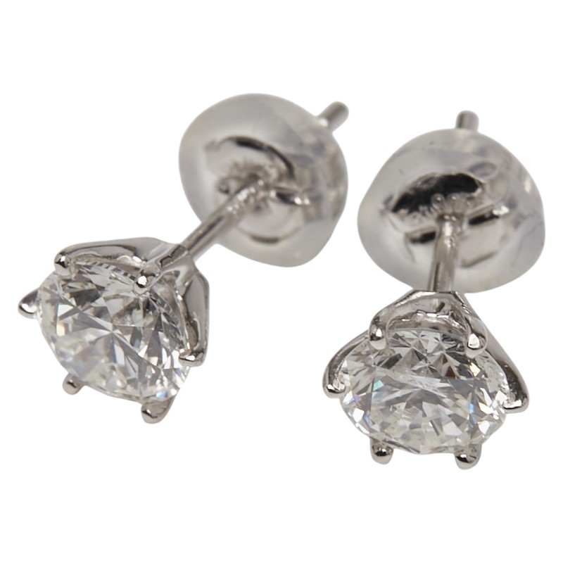 Pt900 プラチナ ダイヤ1.122ct スタッドピアス レディース 【中古】