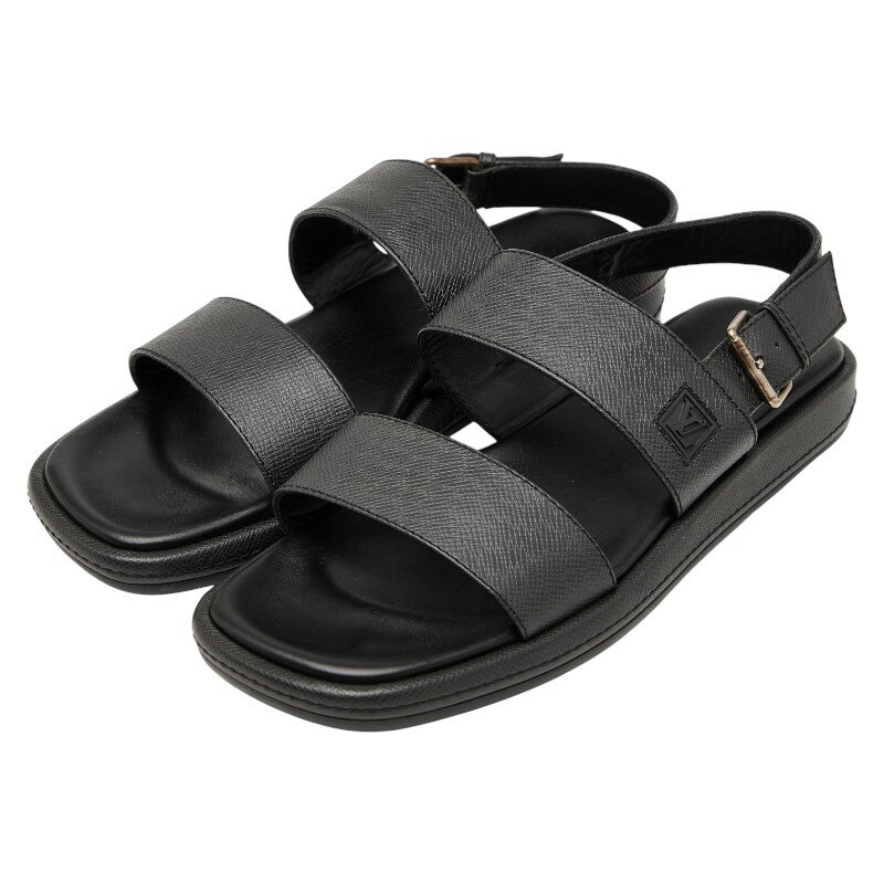 ルイ ヴィトン サンダル ストラップ サイズ：8 1/2 ブラック レザー メンズ LOUIS VUITTON 【中古】