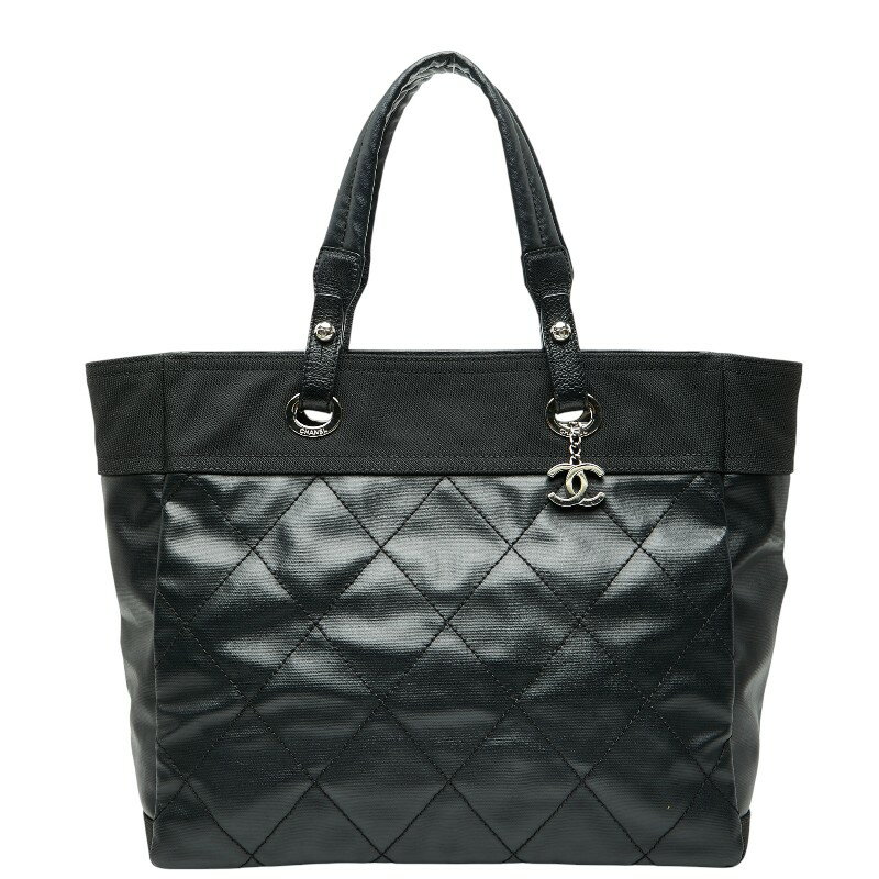シャネル パリビアリッツ トートMM トートバッグ A34209 ブラック ラムスキン レディース CHANEL 【中古】