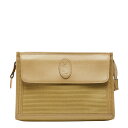 サンローラン YSLロゴ セカンドバッグ クラッチバッグ ベージュ PVC レザー レディース SAINT LAURENT 【中古】