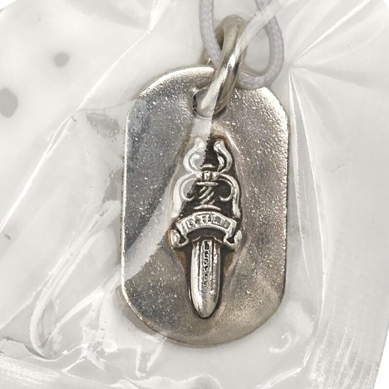 クロムハーツ スモール レイズド ダガー ドッグタグ ペンダントトップ SV925 シルバー メンズ CHROME HEARTS 【中古】