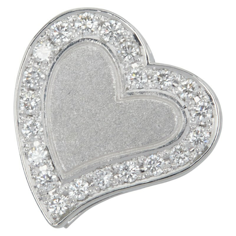 Pt900 プラチナ ダイヤ0.40ct ハート モチーフ ペンダントトップ レディース 【中古】