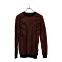 ヴェルサーチェ メデューサ ニット サイズ44 オレンジ ブラック レーヨン コットン メンズ VERSACE 【中古】
