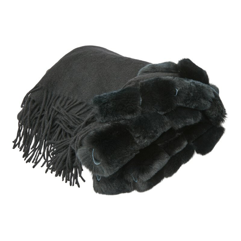 ジバンシー ショール ブラック ウール ファー レディース Givenchy 【中古】