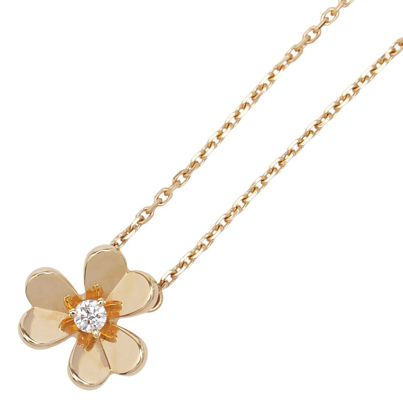 ヴァンクリーフ＆アーペル フリヴォル ミニ 1Pダイヤ ネックレス ARP0J100 K18YG イエローゴールド レディース Van Cleef & Arpels 【中古】のサムネイル