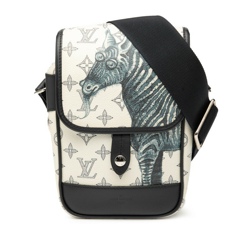 ルイ ヴィトン モノグラム サバンナ メッセンジャーBB チャップマン ブラザーズ ショルダーバッグ M54247 ホワイト ネイビー PVC レザー メンズ LOUIS VUITTON 【中古】