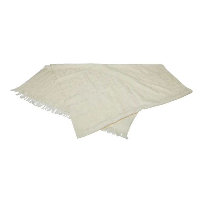 コーチ シグネチャー マフラー ベージュ ウール シルク レディース COACH 【中古】