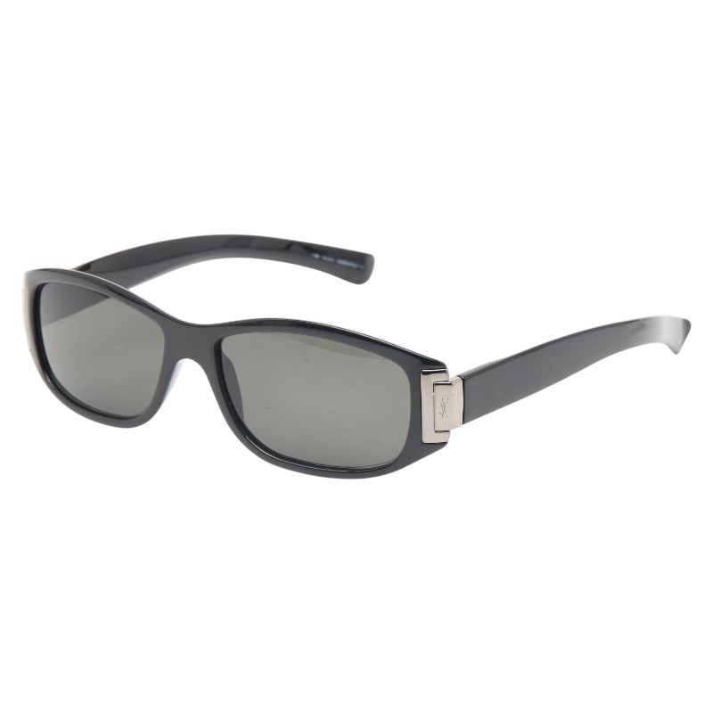 サンローラン ロゴ サングラス YSL6005 ブラック プラスチック レディース SAINT LAURENT 【中古】