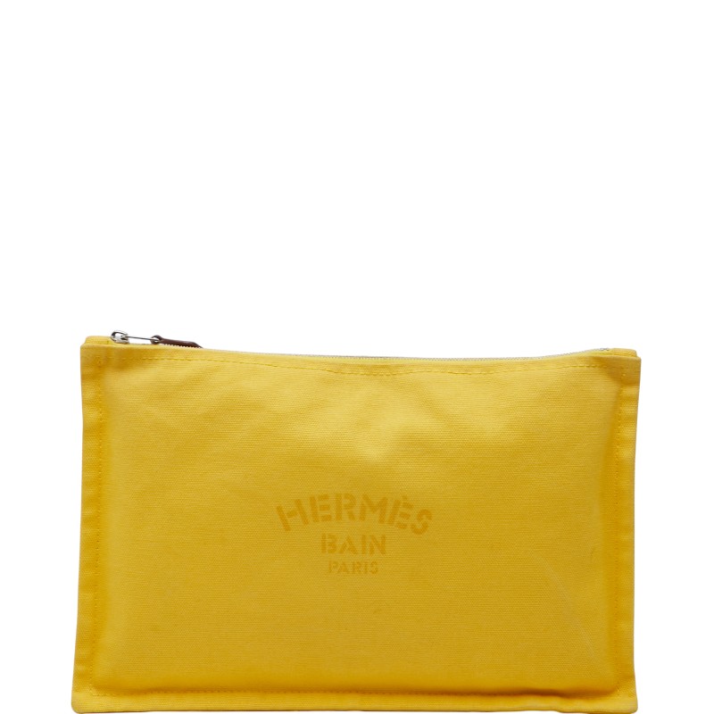 エルメス ヨッティングMM クラッチバッグ セカンドバッグ ポーチ イエロー キャンバス レディース ...
