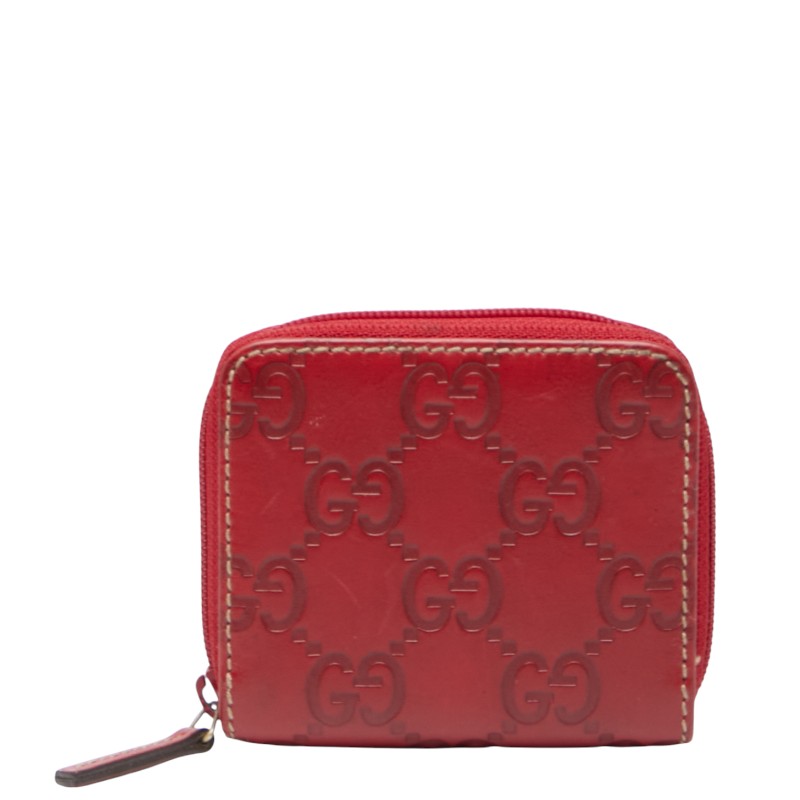 グッチ グッチシマ コインケース 115255 レッド レザー レディース GUCCI 【中古】