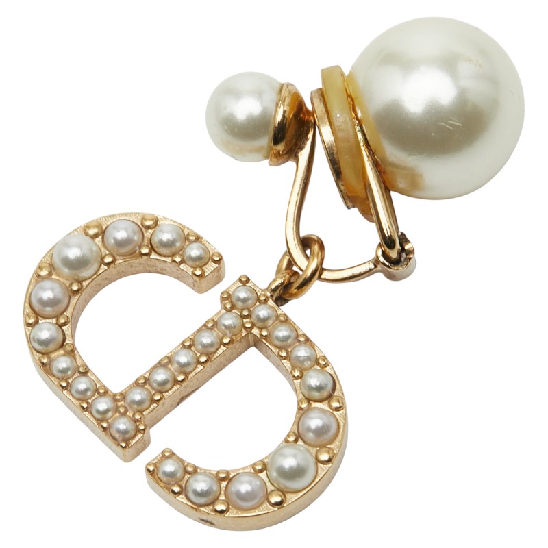 ディオール CDロゴ パール イヤリング ゴールド メッキ レディース Dior 【中古】