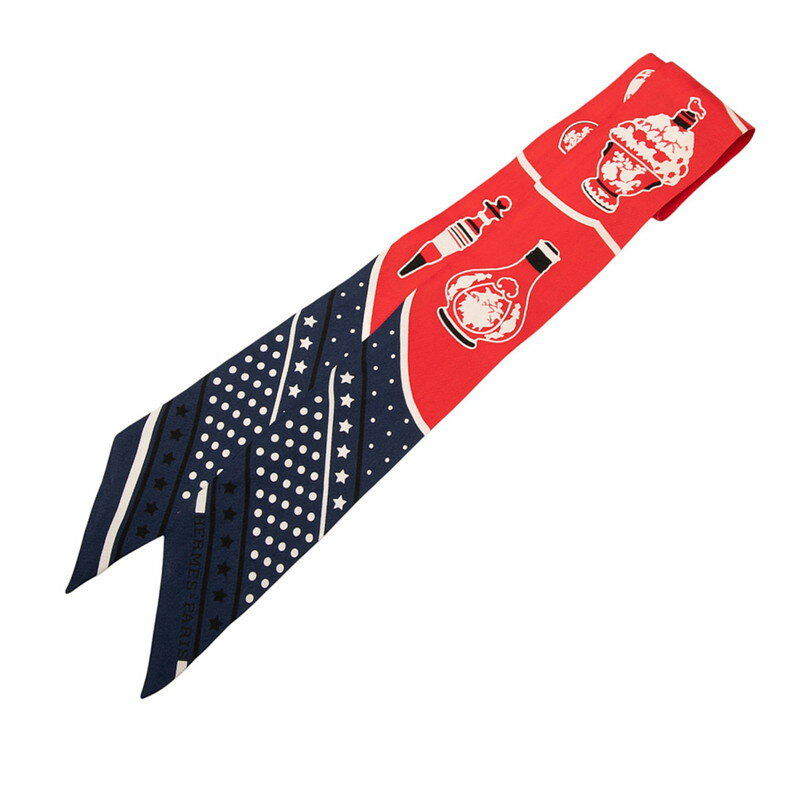 エルメス ツイリー Les Flacons Bandana 香水瓶 スカーフ レッド マルチカラー  ...