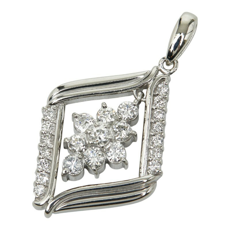 Pt900 プラチナ ダイヤ1.00ct ひし形 モチーフ ペンダントトップ レディース 【中古】