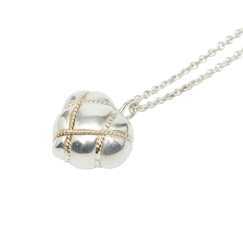 ティファニー チェーンクロスハート ネックレス SV925 シルバー K18YG イエローゴールド レディース TIFFANY&Co. 【中古】