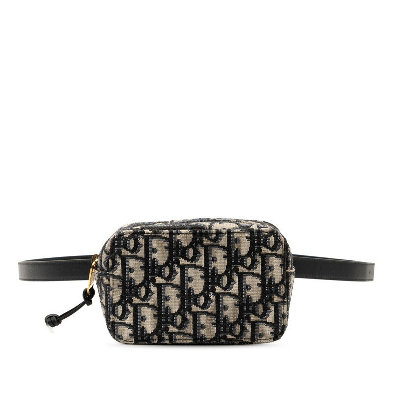 ディオール オブリーク ウエストバッグ ウエストポーチ ベージュ ネイビー キャンバス レザー レディー..