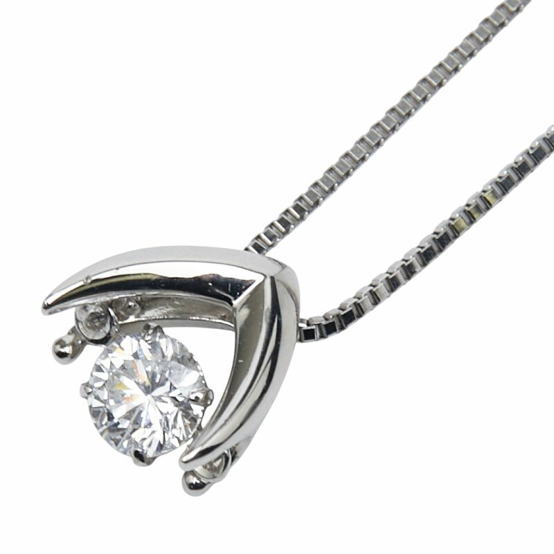 Pt900 プラチナ Pt850 プラチナ ダイヤ0.258ct ペンダントネックレス レディース 【中古】