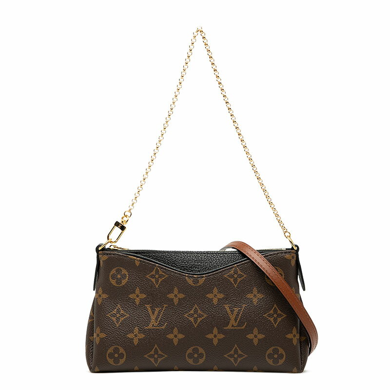 ルイ ヴィトン モノグラム パラスクラッチ ショルダーバッグ M41639 ブラウン ブラック PVC レザー レディース LOUIS VUITTON 【中古】