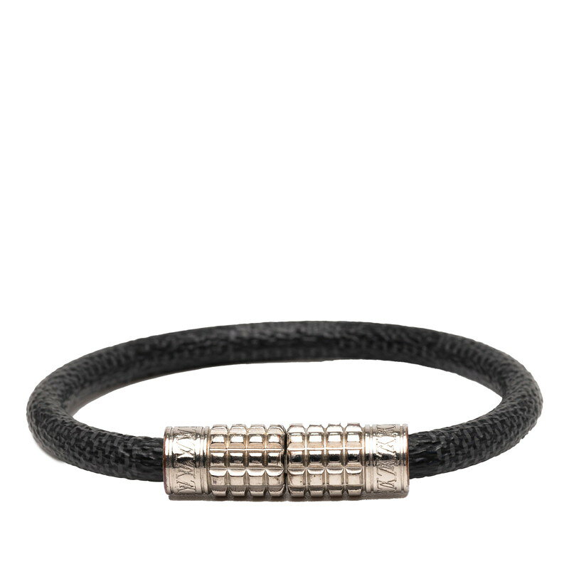 ルイ ヴィトン ダミエ グラフィット ブラスレ ディジット ブレスレット M6626D ブラック レザー メタル メンズ LOUIS VUITTON 【中古】