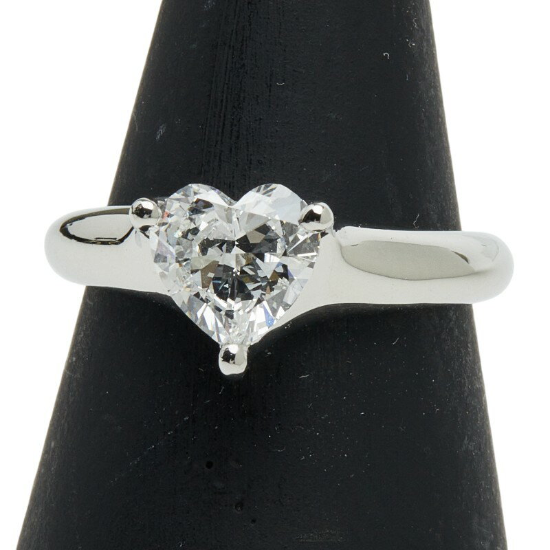 ミキモト Pt950 プラチナ ダイヤ1.03ct ハートモチーフ 1P リング 指輪 レディース MIKIMOTO 10号 【中古】