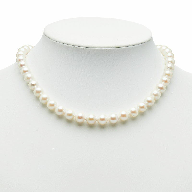 ピンクホワイト SV シルバー アコヤパール8.5~9mm ネックレス レディース 【中古】